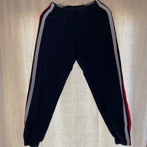 Navy Brandy Melvile sweat pants red white stripe
